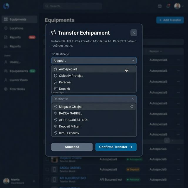 Modal transfer echipament